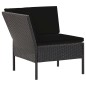 vidaXL Set muebles de jardín 6 piezas y cojines ratán sintético negro vidaXL Set muebles de jardín 6 piezas y cojines ratán sintético negro
