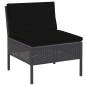 vidaXL Set muebles de jardín 6 piezas y cojines ratán sintético negro vidaXL Set muebles de jardín 6 piezas y cojines ratán sintético negro