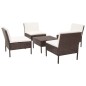 vidaXL Set sofás de jardín 5 piezas y cojines ratán sintético marrón vidaXL Set sofás de jardín 5 piezas y cojines ratán sintético marrón