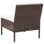 vidaXL Set sofás de jardín 5 piezas y cojines ratán sintético marrón vidaXL Set sofás de jardín 5 piezas y cojines ratán sintético marrón