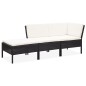 vidaXL Set de muebles de jardín 3 pzas y cojines ratán sintético negro vidaXL Set de muebles de jardín 3 pzas y cojines ratán sintético negro
