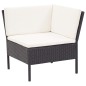 vidaXL Set de muebles de jardín 3 pzas y cojines ratán sintético negro vidaXL Set de muebles de jardín 3 pzas y cojines ratán sintético negro