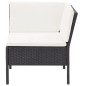vidaXL Set de muebles de jardín 3 pzas y cojines ratán sintético negro vidaXL Set de muebles de jardín 3 pzas y cojines ratán sintético negro