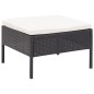 vidaXL Set de muebles de jardín 3 pzas y cojines ratán sintético negro vidaXL Set de muebles de jardín 3 pzas y cojines ratán sintético negro