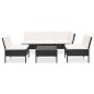 vidaXL Set muebles de jardín 6 piezas y cojines ratán sintético negro vidaXL Set muebles de jardín 6 piezas y cojines ratán sintético negro