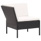 vidaXL Set muebles de jardín 6 piezas y cojines ratán sintético negro vidaXL Set muebles de jardín 6 piezas y cojines ratán sintético negro