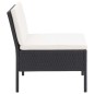 vidaXL Set muebles de jardín 6 piezas y cojines ratán sintético negro vidaXL Set muebles de jardín 6 piezas y cojines ratán sintético negro
