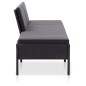 vidaXL Set de muebles de jardín 3 pzas y cojines ratán sintético negro vidaXL Set de muebles de jardín 3 pzas y cojines ratán sintético negro