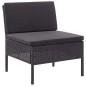 vidaXL Set de muebles de jardín 3 pzas y cojines ratán sintético negro vidaXL Set de muebles de jardín 3 pzas y cojines ratán sintético negro