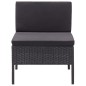 vidaXL Set de muebles de jardín 3 pzas y cojines ratán sintético negro vidaXL Set de muebles de jardín 3 pzas y cojines ratán sintético negro