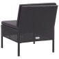 vidaXL Set de muebles de jardín 3 pzas y cojines ratán sintético negro vidaXL Set de muebles de jardín 3 pzas y cojines ratán sintético negro