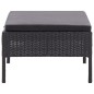 vidaXL Set de muebles de jardín 3 pzas y cojines ratán sintético negro vidaXL Set de muebles de jardín 3 pzas y cojines ratán sintético negro