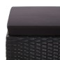 vidaXL Set de muebles de jardín 3 pzas y cojines ratán sintético negro vidaXL Set de muebles de jardín 3 pzas y cojines ratán sintético negro