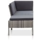 vidaXL Set de muebles de jardín 3 pzas y cojines ratán sintético gris vidaXL Set de muebles de jardín 3 pzas y cojines ratán sintético gris