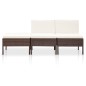 vidaXL Set muebles de jardín 3 pzas y cojines ratán sintético marrón vidaXL Set muebles de jardín 3 pzas y cojines ratán sintético marrón