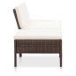 vidaXL Set muebles de jardín 3 pzas y cojines ratán sintético marrón vidaXL Set muebles de jardín 3 pzas y cojines ratán sintético marrón