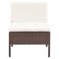 vidaXL Set muebles de jardín 3 pzas y cojines ratán sintético marrón vidaXL Set muebles de jardín 3 pzas y cojines ratán sintético marrón