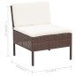 vidaXL Set muebles de jardín 3 pzas y cojines ratán sintético marrón vidaXL Set muebles de jardín 3 pzas y cojines ratán sintético marrón