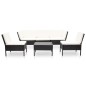 vidaXL Set muebles de jardín 6 piezas y cojines ratán sintético negro vidaXL Set muebles de jardín 6 piezas y cojines ratán sintético negro