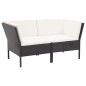 vidaXL Set muebles de jardín 6 piezas y cojines ratán sintético negro vidaXL Set muebles de jardín 6 piezas y cojines ratán sintético negro