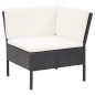 vidaXL Set muebles de jardín 6 piezas y cojines ratán sintético negro vidaXL Set muebles de jardín 6 piezas y cojines ratán sintético negro