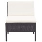 vidaXL Set muebles de jardín 6 piezas y cojines ratán sintético negro vidaXL Set muebles de jardín 6 piezas y cojines ratán sintético negro