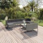 vidaXL Set de muebles de jardín 10 pzas y cojines ratán sintético gris vidaXL Set de muebles de jardín 10 pzas y cojines ratán sintético gris