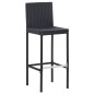 vidaXL Mesa y sillas bar jardín 5 pzas ratán sintético y madera negro
