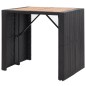 vidaXL Mesa y sillas bar jardín 5 pzas ratán sintético y madera negro