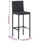 vidaXL Mesa y sillas bar jardín 5 pzas ratán sintético y madera negro