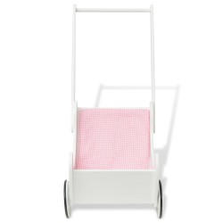 vidaXL Cochecito de muñecas madera 53x25,7x50 cm blanco