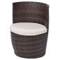 vidaXL Set mesa y sillas de jardín 3 pzas y cojines poli ratán marrón vidaXL Set mesa y sillas de jardín 3 pzas y cojines poli ratán marrón