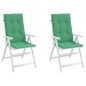 vidaXL Cojín silla de jardín respaldo alto 2 uds tela verde 120x50x3cm