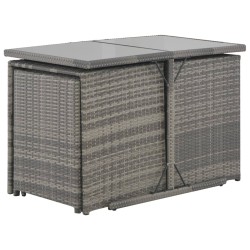 vidaXL Set de comedor de jardín 7 pzs y cojines ratán sintético gris