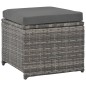 vidaXL Set de comedor de jardín 7 pzs y cojines ratán sintético gris