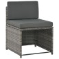 vidaXL Set de comedor de jardín 7 pzs y cojines ratán sintético gris