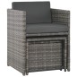 vidaXL Set de comedor de jardín 7 pzs y cojines ratán sintético gris
