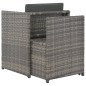 vidaXL Set de comedor de jardín 7 pzs y cojines ratán sintético gris