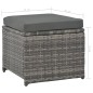 vidaXL Set de comedor de jardín 7 pzs y cojines ratán sintético gris