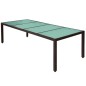 vidaXL Set comedor de jardín 11 pzas y cojines ratán sintético marrón