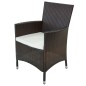 vidaXL Set comedor de jardín 11 pzas y cojines ratán sintético marrón