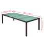vidaXL Set comedor de jardín 11 pzas y cojines ratán sintético marrón