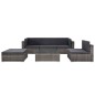 vidaXL Set de muebles de jardín 6 pzas y cojines ratán sintético gris vidaXL Set de muebles de jardín 6 pzas y cojines ratán sintético gris