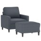 vidaXL Sillón con taburete terciopelo gris oscuro 60 cm vidaXL Sillón con taburete terciopelo gris oscuro 60 cm