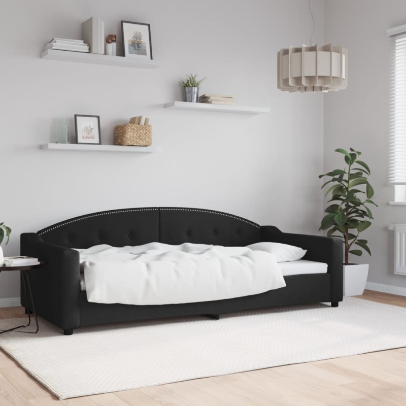 vidaXL Sofá cama tela negro 90x200 cm vidaXL Sofá cama tela negro 90x200 cm