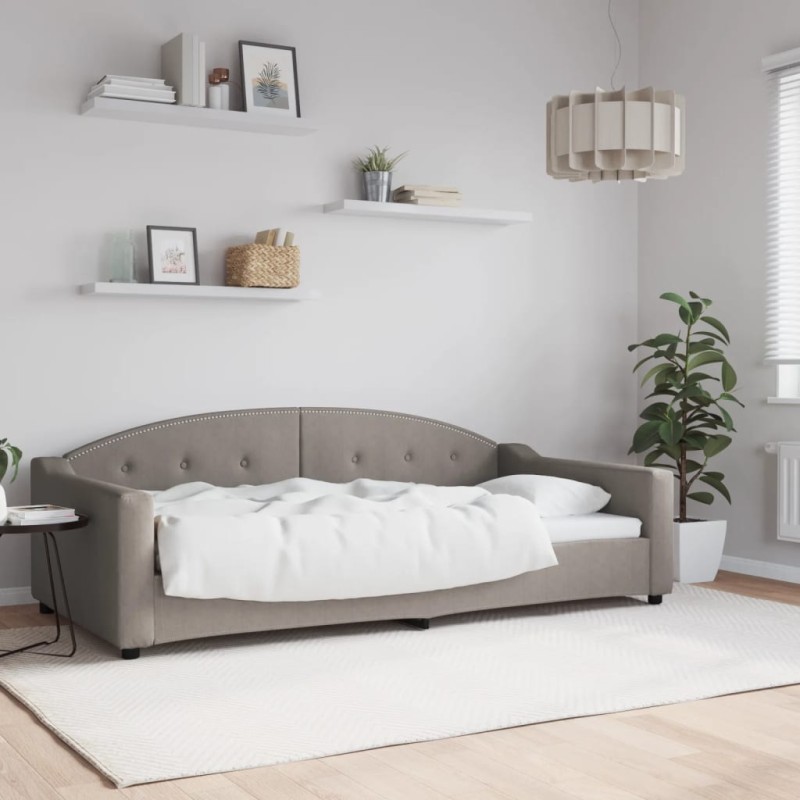 vidaXL Sofá cama tela gris taupe 100x200 cm vidaXL Sofá cama tela gris taupe 100x200 cm