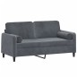 vidaXL Sofá de 2 plazas con cojines terciopelo gris oscuro 140 cm vidaXL Sofá de 2 plazas con cojines terciopelo gris oscuro 140 cm