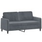 vidaXL Sofá de 2 plazas con cojines terciopelo gris oscuro 140 cm vidaXL Sofá de 2 plazas con cojines terciopelo gris oscuro 140 cm