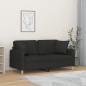 vidaXL Sofá de 2 plazas con cojines tela negro 140 cm vidaXL Sofá de 2 plazas con cojines tela negro 140 cm