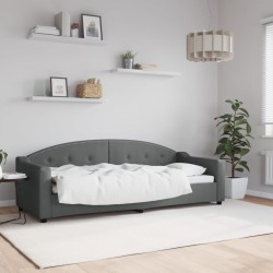 vidaXL Sofá cama tela gris oscuro 80x200 cm